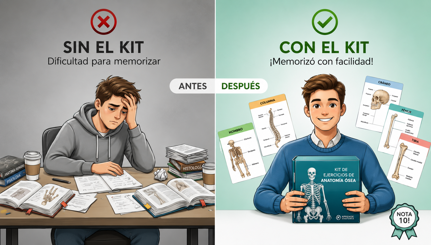 Comparación antes y después con el Kit